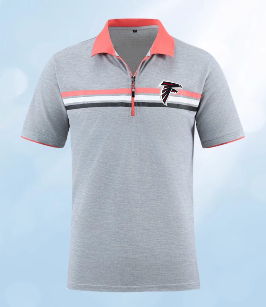 Atlanta Falcons grey Men 2025 NFL polo T shirt->nfl t-shirts->Sports Accessory